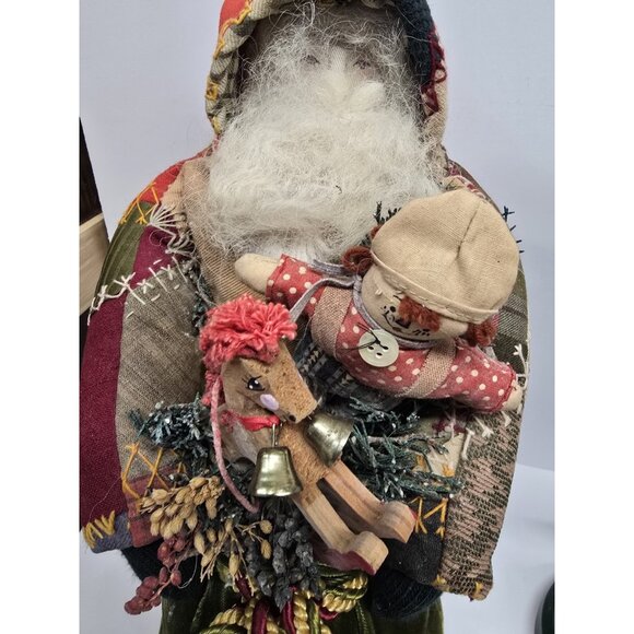 Artisan Signed Vintage Folk Art Santa Claus Christmas Decoration Door Stop - Picture 2 of 12